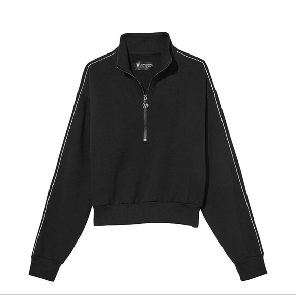 Cotton Fleece Mock-Neck Half-Zip - Picture 2 of 16